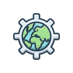 Color illustration icon for globalization 
