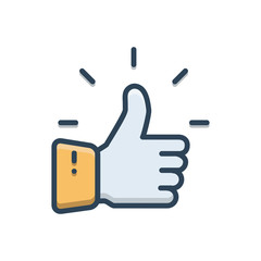 Color illustration icon for confident  