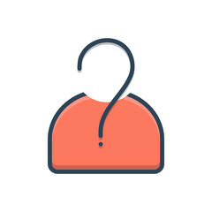 Color illustration icon for curious anxious