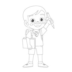happy cute kid activity coloring book template