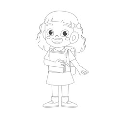happy cute kid activity coloring book template