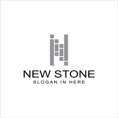 Tile and Stone shaped with N letter vector logo icon illustration