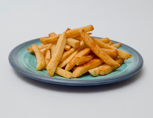a plate with fries 