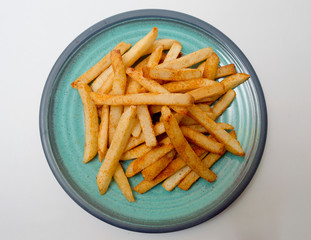 a plate with fries 