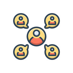 Color illustration icon for sociable