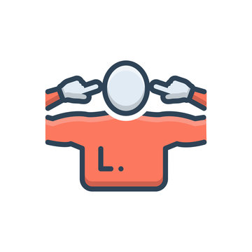Color illustration icon for stubborn 