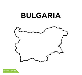 Bulgaria map icon vector logo design template