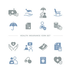 HEALTH INSURANCE ICON SET