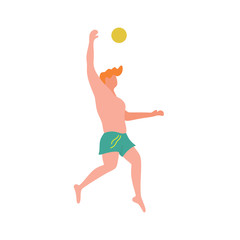 volleyball beach player Jumping service illustration vector