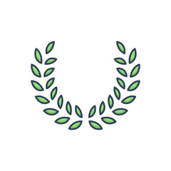 Color illustration icon for leaves 