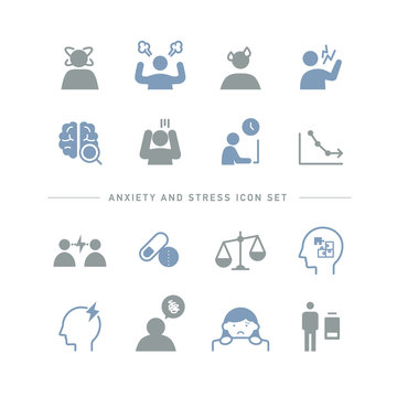 ANXIETY AND STRESS ICON SET