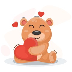 Obraz na płótnie Canvas adorable bear with love cartoon vector