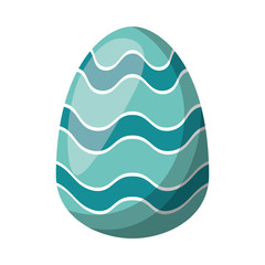 easter egg painted with waves stripes flat style