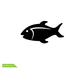 Fish icon vector logo design template