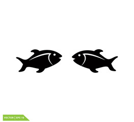 Fish icon vector logo design template