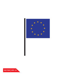 flag european icon vector logo template