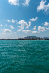 beautiful blue sky tropical coast beach paradise ocean summer sea at PP Island, Krabi,  Phuket, Thailand. guiding plan idea for backpacker go relax and rest on long weekend to see sunset and sunrise 