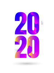 2020 new year with fluid and liquid design template for you banner, flyer and background