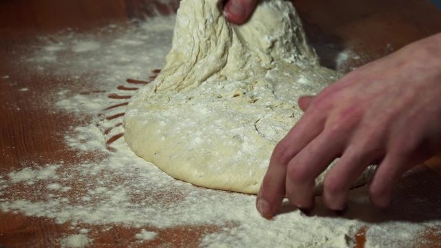 rising yeast dough fold bruscetta with hands