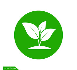 Leaf green ecology icon vector logo template