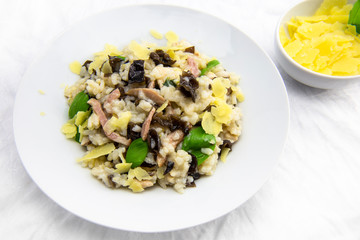 Chicken, bacon and mushroom risotto