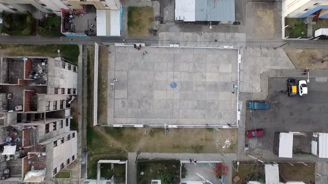 Sport cort in Puebla, Mexico by drone.
