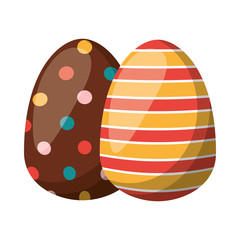 pair easter eggs painted icon