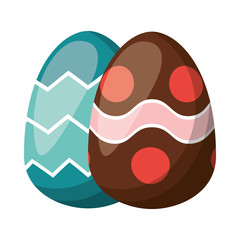 pair easter eggs painted icon