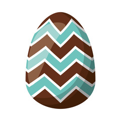 easter egg painted with geometric lines flat style