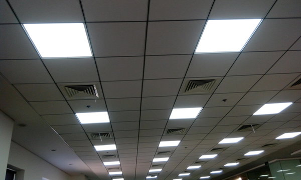 Perforated White color Calcium silicate grid ceiling suspension system with Diffuser supply and return for an office building of multinational company