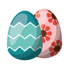 pair easter eggs painted icon
