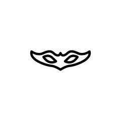 Carnival mask line icon, outline vector sign, linear style pictogram isolated on white. Masquerade symbol, logo illustration. Editable stroke on white background