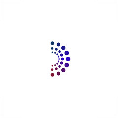 D letter logo abstract dots half circle design