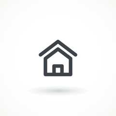 House icon with door, outline design vector Home icon Editable strok.