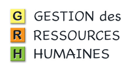 GRH initials in colored 3d cubes with meaning in french language