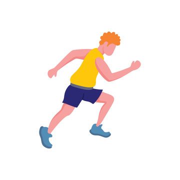 Marathon, Jogging, Run Flat Illustration Vector