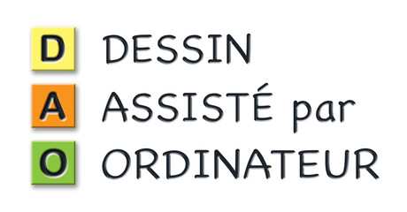 DAO initials in colored 3d cubes with meaning