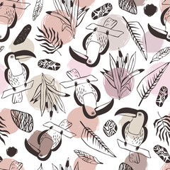 Tropical seamless pattern. Vector background.
