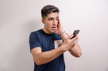 Young man with his cell phone