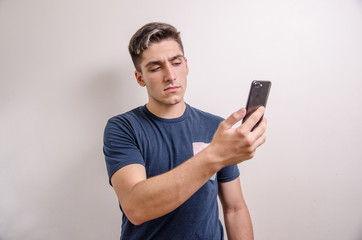 Young man with his cell phone