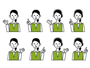 オペレーター　女性 イラスト