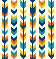 Behang Boho stijl Kleurrijk Boheems Azteeks pijlenpatroon