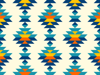 Motif coloré de rangées de diamants verticaux aztèques Boho
