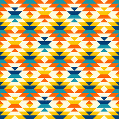 Bohemian aztec large diamonds orange pattern