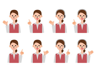 オペレーター　女性 イラスト