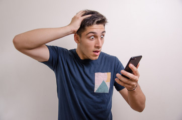 Young man with his cell phone