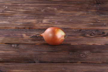 onions on a wooden table