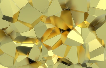 3d render, golden modern shattered wall texture, random clusters digital illustration, abstract geometric background. Wealth and Prosperity reach concept architecture