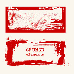 Set of grunge vector frames. Grunge background.