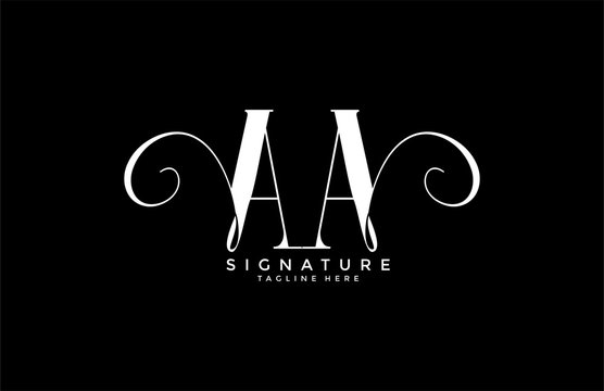 professional monogram signature letter AA logotype